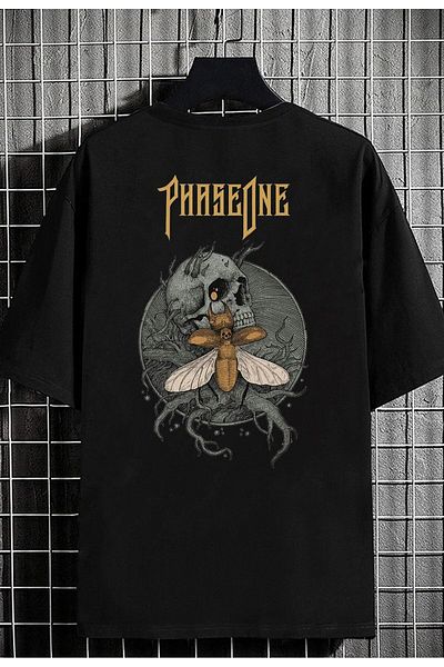 DEEPSENCE Ανδρικό μπλουζάκι με στάμπα Phaseone Oversize μαύρο