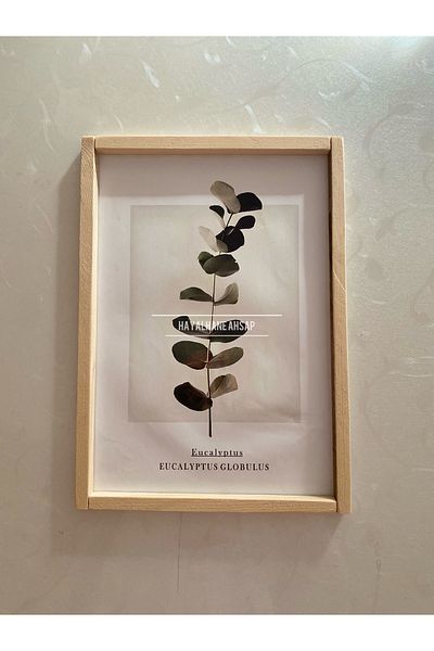 HAYALHANE AHŞAP Ъглова масичка за кафе с евкалипт и дървена рамка