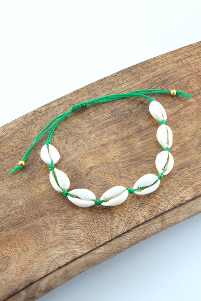 Chillin' Seashell - Colorful String Anklet Bracelet, Adjustable