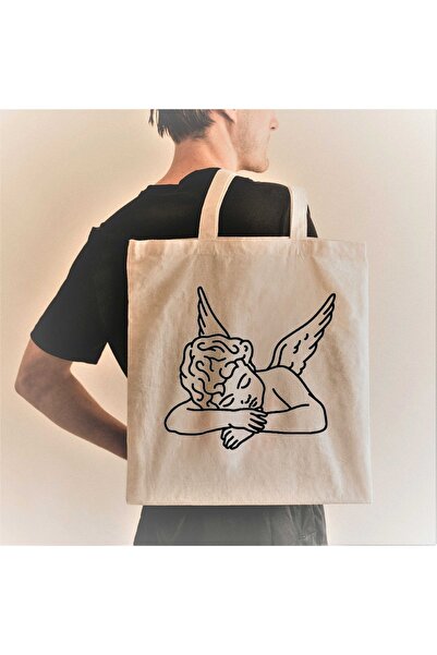 bezçantadünyası Angel Raw Cloth Bag - Sleeping
