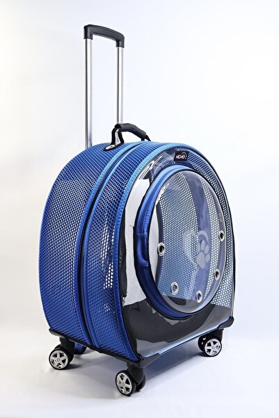 Migno Jumbo Boy Fileli Kedi Köpek Taşıma Valizi Çekçekli Sırt Çantası Tekerle...