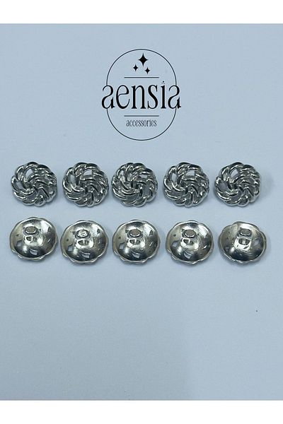 aensia metal Silver Knot - Ball Knit Model Blouse anD Shirt Dress 1.14 CM - Pack of 10