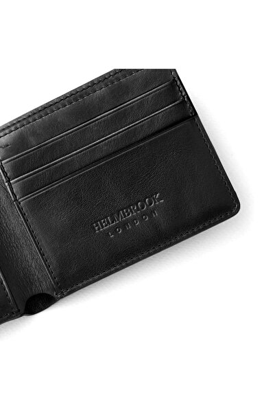 HELMBROOK Eldridge Erkek Siyah Deri İnce Tasarım Çok Bölmeli  Rfid Korumalı Cüzdan