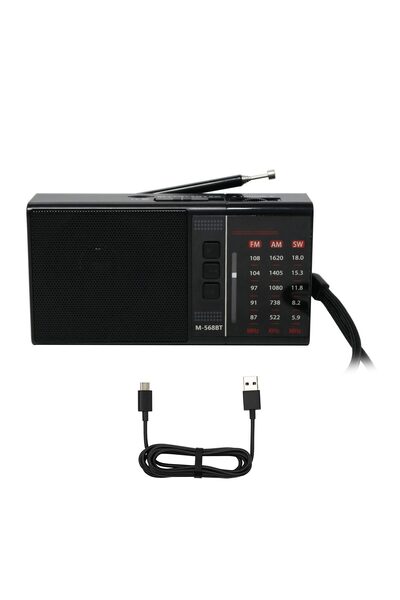 Apera Meir M-568BT Mini Cep Radyosu Bluetooth Hoparlör Şarjlı FM Radyo Micro ...