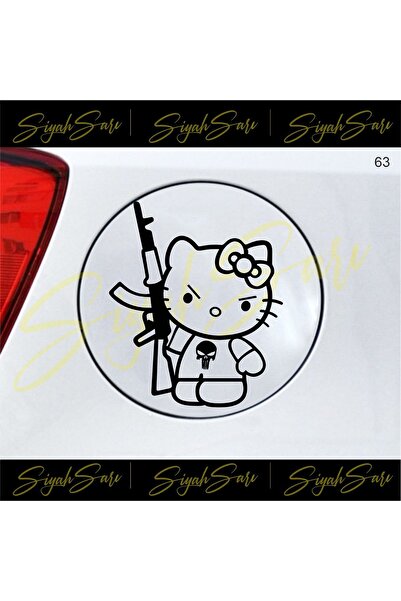 S&S HEDİYELİK EŞYA Hello KittyDepo Kapağı Sticker Araba Araç Oto Otomobil Mot...