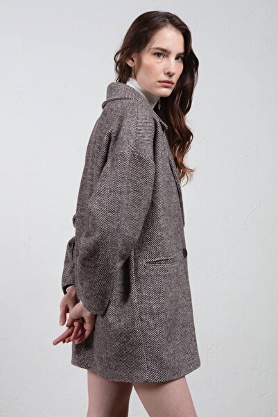 My Blog Hnědá rybí kost oversize krátká srst