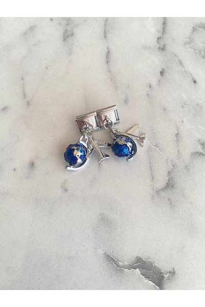 Aksesuar 9mm Airplane World Model - Italian Bracelet Charm