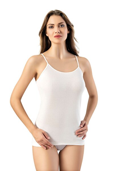 LEYNA BUTİK Фітіллі, бавовняна, з еластаном, 4 штуки (екрю) жіноча майка на бретельках