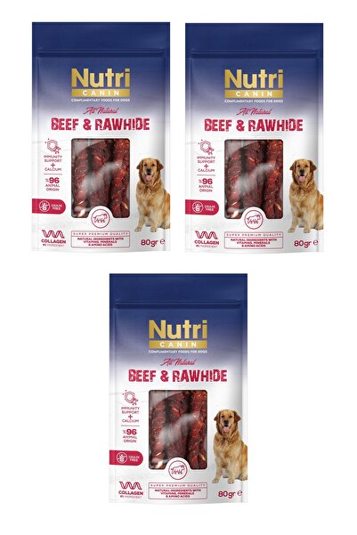 Nutri Canin Rawhide Kemik Sığır Etli Köpek Ödülü 80 Gr. X 3 Adet
