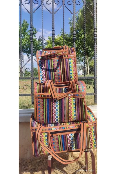 HOM 3 lü hasır çanta Piknik ve Plaj çantası