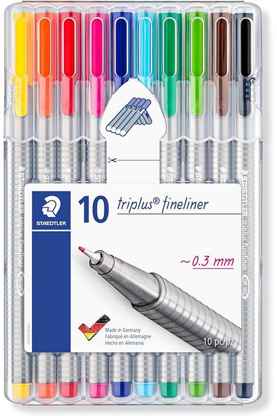 Skygo مجموعة gkcreative 334 Sb10 Triplus Triangle Fineliner 0.3 مم 10 قطع