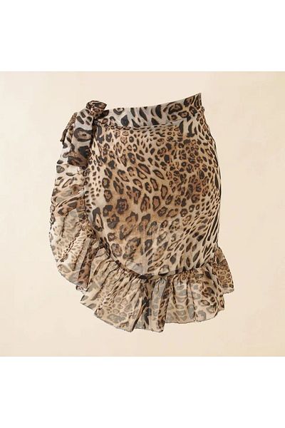 ZEKAS FASHION Fullia Leopard Pareo Skirt