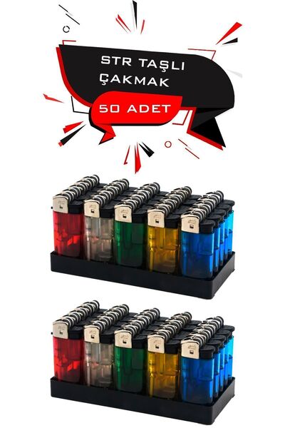 Ekiz STR Taşlı Çakmak 50 Adet