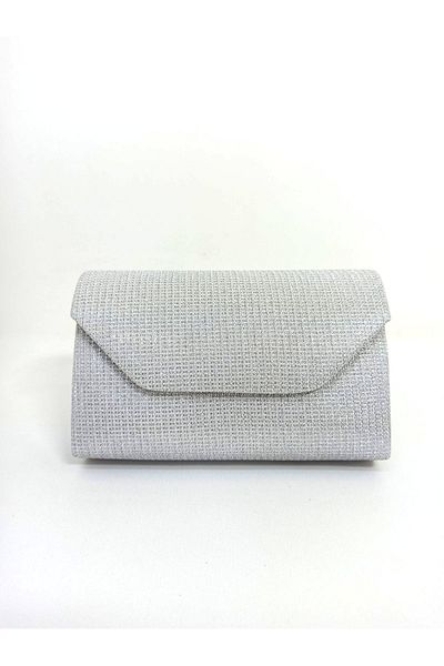 dizaynbag Γυναικεία ασημένια ασημένια γκλίτερ μίνι κουτί βραδινή τσάντα