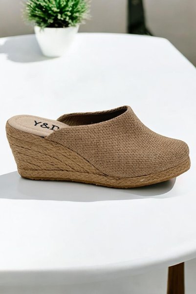 Y&D Shoes Women's Closed Toe Espadrille – Wedge Heel & Linen Slippers Model