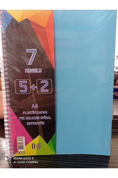 Umut U-deep A4 Large Size 175 Leaf Bookmark Spiral Plastic Cover 5 Checkers + 2 Ruled Notebook