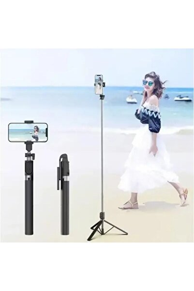 Asfal Gopro Uyumlu, Bluetooth Kumandalı, 170 Cm Selfie Çubuğu Ve Tripod Telefon Tutacağı