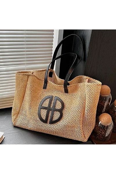 hasır bohem Γυναικεία Luxury Straw Bag Beach - Bohemian Jute