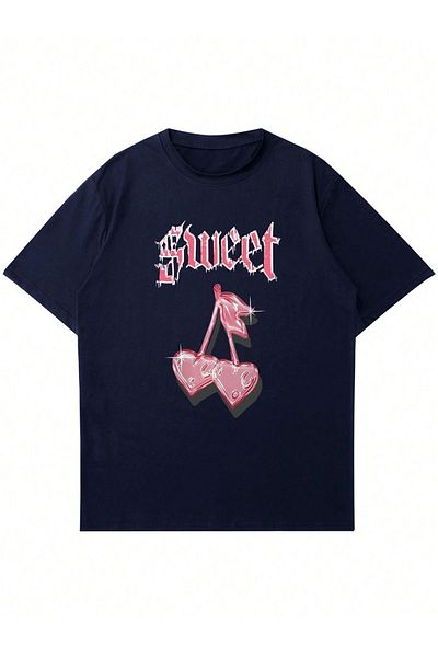 Mad&Calf Μπλουζάκι Unisex Sweet Cherry με στάμπα με λαιμόκοψη