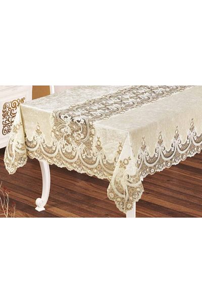 Haspen Zühre Velvet Fabric French Laced Luxury Tablecloth
