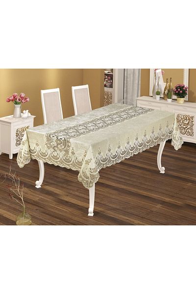 Haspen Zühre Velvet Fabric French Laced Luxury Tablecloth