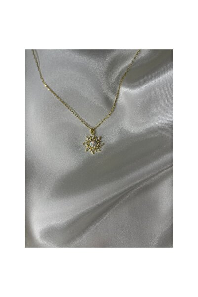 AS.CO DESIGN 925 Gümüş Opal Taşlı Güneş Kolye