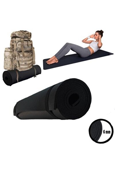 Genel Markalar Siyah Çift Taraflı Yoga Pilates Matı Egzersiz Minderi 150x50x0,7 cm