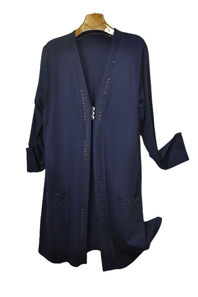 elma abone Large Size Combed Cotton Stone Cardigan