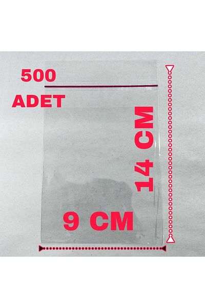 BAKOM AMBALAJ 9 X 14 cm General Purpose Opp Glossy Gelatin Gift Bag 500 Pieces