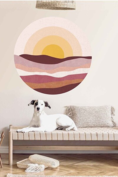 KT Decor Boho Gün Doğumu Yuvarlak Manzara Salon Ve Oturma Odası Modern Duvar ...