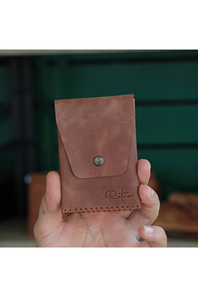 RETROTR El Yapımı Hakiki Deri Kartlık