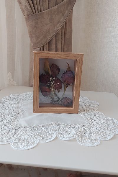 Verda Çerçeve 15x20x5 cm New Fashion Flower Memory Frame - Deep Rose Box