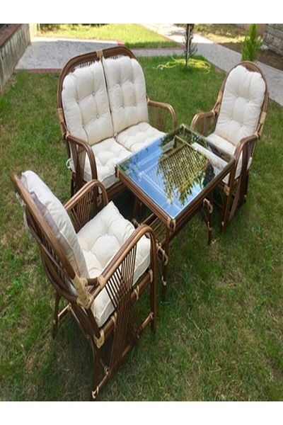 Icon Uvs Concept Bamboo Sofa 2.1.1 Set Cushion Cream Cushion Set