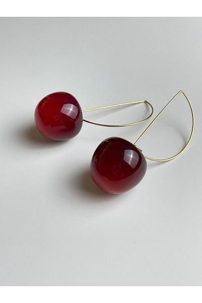 Poison Accessories Steel Colored Cherry Earrings
