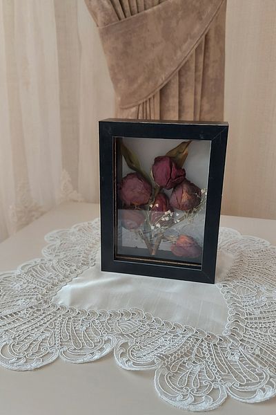 Verda Çerçeve 15x20x5 cm New Fashion Flower Memory Frame - Deep Rose Box