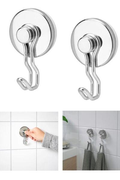 IKEA Krokfjorden Vantuzlu Mutfak Banyo Askısı Kanca Çinko Kaplama 2 Adet