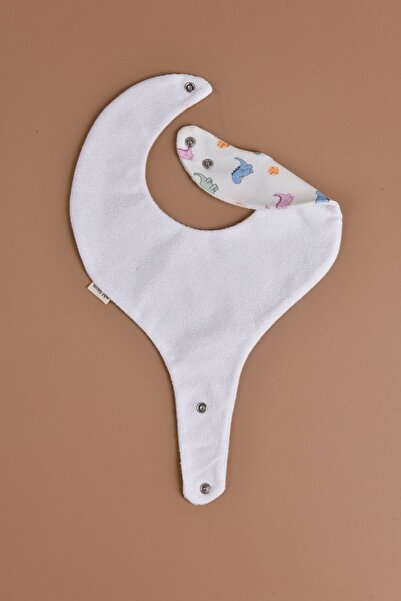 e&f Store Sıvı Geçirmez Emzik Tutucu Mama Önlüğü - Dinazor Desenli