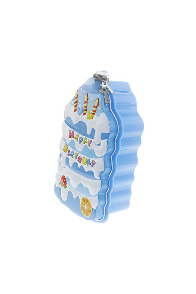 mutlu adım 1 Adet 19x11cm Metal Kumbara Kutu Kilitli Pasta