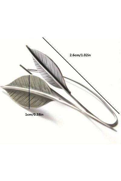 Bujiteri 1 Cm and 2.5 Cm Vintage Leaf Form Plain Earrings