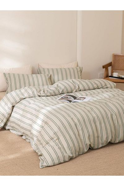 CAQQA Double Natural Cotton Duvet Cover Set - Without Sheets
