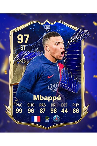 512 STORE Kylian Mbappe Fifa Fut Card Duvar Poster A3 30x42 Çerçevesiz Duvar ...