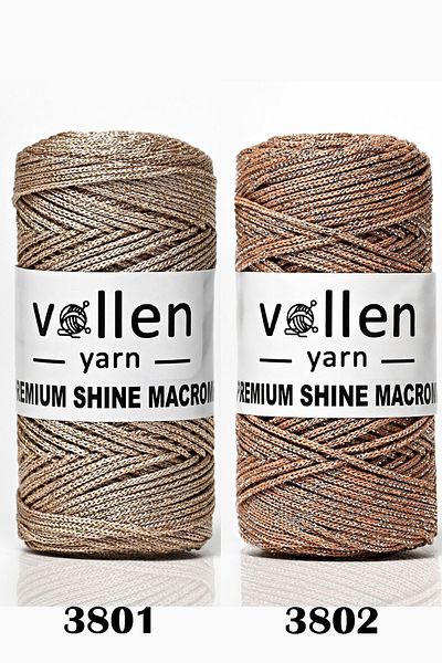 vollen yarn Τσάντα μακραμέ από πολυεστέρα 100Gr/150M Premium Glitter - Supla και κορδόνι βραχιολιού
