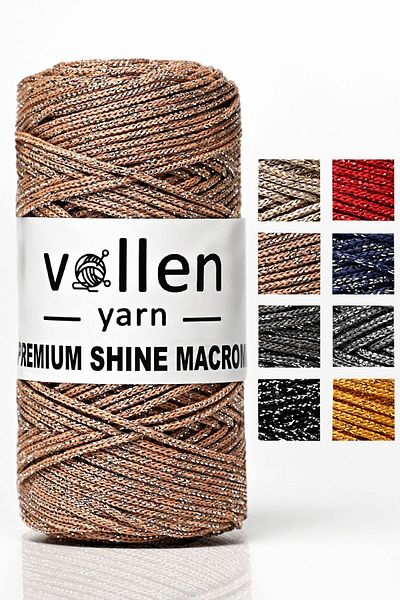 vollen yarn Τσάντα μακραμέ από πολυεστέρα 100Gr/150M Premium Glitter - Supla και κορδόνι βραχιολιού