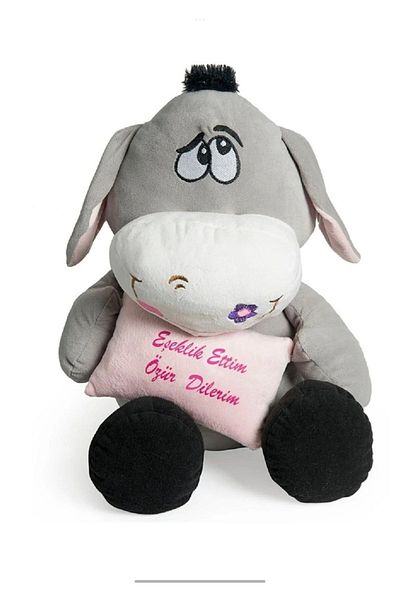 PeriYedi Toy Plush Donkey 97 cm I Did a Donkey with I'm Sorry Message "Special for Valentine's Day
