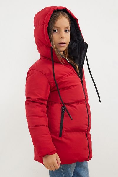 TRENDYOLKIDS Unisex červený detský kabát s kapucňou - Tkdaw25Mo00005