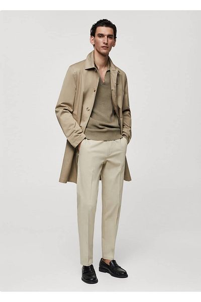 MANGO Man Regular Fit Cotton Trousers