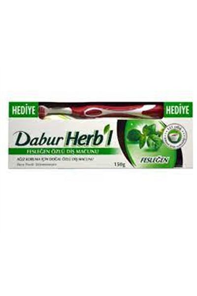 Dabur Herbal Basil Extract Toothpaste 150 G with Toothbrush Gift