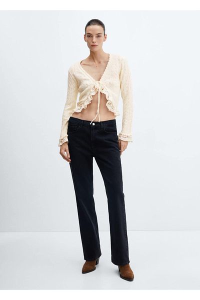 MANGO Woman Knotted Flounce Cardigan