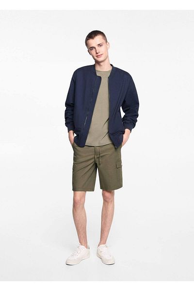 Mango Teen Pantaloni scurți kaki pentru copii
