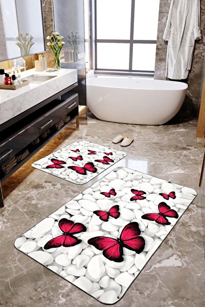 Homiko Set de 2 covorașe de baie mari cu fluturi